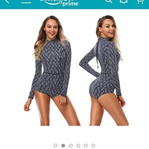 One piece long sleeve swim suit